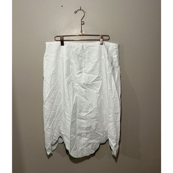 Bandolino Embroidered Tulip Hem Skirt Sz 12 Peasant Retro Boho Cotton White NWT - Picture 3 of 6